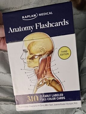 Kaplan Medical Anatomy Flashcards - White, Navy & Yellow Illustration